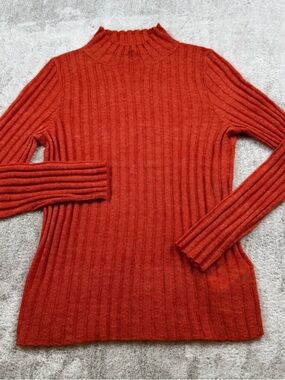 Madewell Alpaca blend Mockneck knit sweater women’s size M orange lightweight